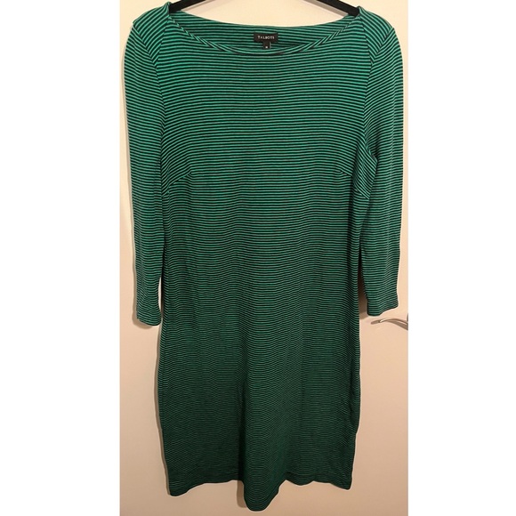 Talbots Dresses & Skirts - Talbots Green Striped 3/4 Sleeve Dress